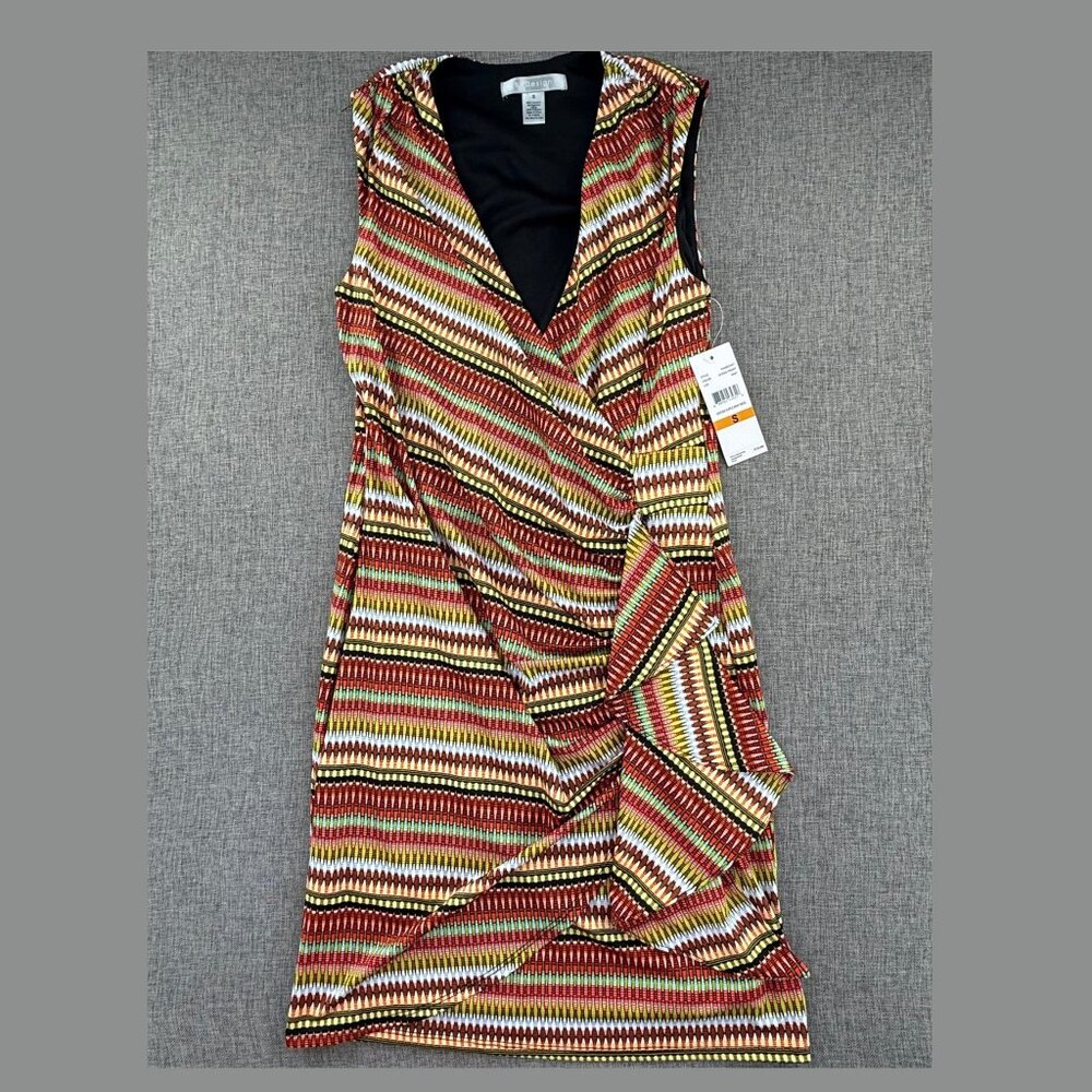NEW! By Design Ruffled‎ Wrap Dress Sleeveless Small lined V-Neck Stretchy $52